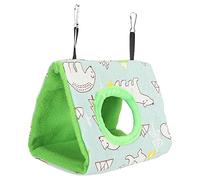 Qcwwy Hamac Moelleux pour Oiseaux, Lit Suspendu Chaud en Flanelle Douce avec Trou D'accès pour Oiseaux et Petits Animaux de Compagnie, Conception Triangulaire pour la sécurité du Repos (Ours + Fond