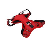 Qcwwy Harnais Réfléchissant pour Chien avec Clips Avant et Arrière en Tissu Oxford, Sangles Réglables, Gilet sans Traction pour Chiens de Taille Moyenne et Grande, Marche, Randonnée, (S)