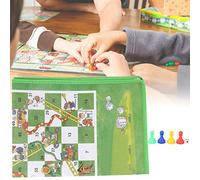 Qcwwy Jeu de société avec Portable Pliable Lavable Matricule de Voyage de Voyage en Plein Air Activités de Plein Air 60x45cm de Serpent et de échelle échantillonnage (Hauteur 3cm diamètre 2cm)