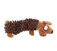 Qcwwy Jouets en Peluche pour Petits Chiens, Animaux en Peluche, Jouets à Mâcher Grinçants avec Dispositif Sonore pour Mordre Les Dents Molaires, pour Chats et Chiens (Chien Marron)