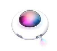 Qcwwy Jouets Interactifs UFO pour Chat, Automatique Intelligent 3 Modes, Soucoupe Volante électrique Intelligente par gravité, Fournitures pour Animaux de Compagnie, Jouet d'exercice,