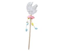 Qcwwy Jouets pour Chats Baguette de Teaser en Peluche et Plumes Colorées pour Chatons et Chats Longueur de 22,8 Pouces pour Jeu Interactif Jouet en Plumes de Baguette de Chat (Ailes d'anges)