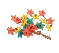Qcwwy Jouets pour Oiseaux, Blocs en Bois, Jouets à Déchirer, Jouets à Pied d'oiseau en Forme d'étoile, Cage à Mâcher, Jouet en Bois coloré pour Cacatoès, Aras Gris d'Afrique, Jouet