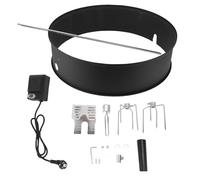 Qcwwy Kit D'anneau Rôti en Acier Inoxydable, Kit de Rôtissage BBQ Grill Portable 2-3 Tr/Min avec Moteur et 17 Accessoires Adaptés à la Cuisson Extérieure du (Plug UE 220V)