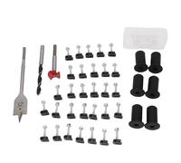 Qcwwy Kit de Routage des Câbles de Gestion de Câbles, Système de Gestion de Câble Multifonction Mural Accessoires pour Les Câbles Passant par Kit de Montage (Black)