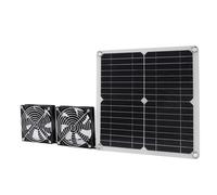 Qcwwy Kit de Ventilateur D'extraction de Panneau Solaire, Ventilateur de Ventilation Portable à énergie Solaire 14 W, Extracteur D'air, Ventilateur de Refroidissement de Tente pour la