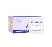 Qcwwy Lingette Humide, Tampons Alcoolisés Doux et Absorbants Tampon Non tissé Coton Désinfectant à L'alcool à 75% Lingettes Alcoolisées Stériles de qualité Médicale pour les Premiers Soins, 100 pièces