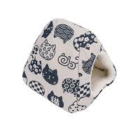 Qcwwy Lit de Grotte en Peluche en Lin Doux pour Petit Animal de Compagnie, pour l'hiver, Chaud, Hamster, Cochon d'Inde, Chinchilla, Hérisson, Furet avec de Jolis Motifs (Grande Taille)