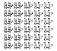 Qcwwy Lot de 30 Loquets de Style Vintage en Métal Gauche Droite à Bascule Antique Fermoir Fermoir Crochet pour Valise Boîte à Bijoux Boîte à Outils 32 Mm X 28 Mm(Crochet Gauche argenté)