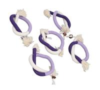 Qcwwy Lot de 5 Cordes à Mordre à l'herbe à Chat, Jouets de Dentition Portables pour Chaton à Mâcher, Corde en Coton, Jouets D'entraînement pour Chat, Fournitures (Petit Violet 50 cm /
