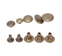 Qcwwy Lot de 500 Rivets en Cuir, 5 Tailles, Capuchons et Goujons Métalliques, Réparations, Décoration, Accessoires D'artisanat, Rivets en Cuir, Rivets à Double Capuchon, Goujons (Bronze)