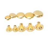 Qcwwy Lot de 500 Rivets en Cuir, 5 Tailles, Capuchons et Goujons Métalliques, Réparations, Décoration, Accessoires D'artisanat, Rivets en Cuir, Rivets à Double Capuchon, Goujons (GOLD)