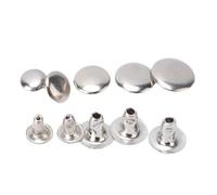 Qcwwy Lot de 500 Rivets en Cuir, 5 Tailles, Capuchons et Goujons Métalliques, Réparations, Décoration, Accessoires D'artisanat, Rivets en Cuir, Rivets à Double Capuchon, Goujons (SILVER)