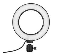 Qcwwy Lumière de Photographie LED de 6 Pouces, éclairage de Photographie avec Gradation Continue pour Vidéo en Direct, Selfie, Maquillage, Portrait, Lumière de 6 Pouces, luminosité Réglable,