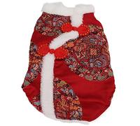 Qcwwy Magas de Chien Vêtements pour Chiens Doux et Confortable en Peluche Tang Suit Exquis Conception Chinoise Costume Traditionnelle Couleur de Couleur Match pour Chats Small ou Moyen (M)