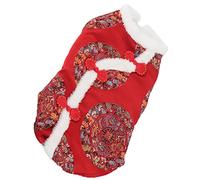 Qcwwy Magas de Chien Vêtements pour Chiens Doux et Confortable en Peluche Tang Suit Exquis Conception Chinoise Costume Traditionnelle Couleur de Couleur Match pour Chats Small ou Moyen (XL)
