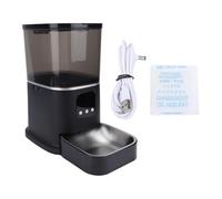 Qcwwy Mangeoire Automatique pour Chat, 6 L en Acier Inoxydable, Contrôle Intelligent par Application Wi-FI, Alimentation à Distance Chronométrée, Distributeur Automatique de