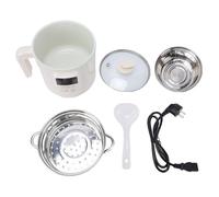 Qcwwy Marmite électrique, Cuiseur de Nouilles Rapide 1,8 L, Poêle Multifonctionnelle Antiadhésive, Mini Poêles à Faible Teneur en Sucre avec Panier à Vapeur pour Steak, œufs, (Prise UE 220V)