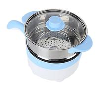 Qcwwy Marmite électrique de Voiture 24V 2L Hot Pot Mini Poêle à Frire Antiadhésive en Acier Inoxydable avec Couvercle pour Oeufs Nouilles Pâtes(Poêle électrique 24V 2 litres Bleu Ciel)