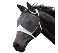 Qcwwy Masque Anti-Mouches pour Chevaux, Conception Confortable et Respirante pour Chevaux avec Une Excellente visibilité pour Prévenir Les Moustiques et Les Insectes (Black)