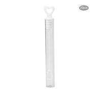 Qcwwy Matériau Plastique Durable de 20 Morceaux de Bulles de Tube pour la Fête des Jouets pour Enfants - Cœur D'agrément Blanc (Amour Blanc)