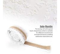 Qcwwy Matériaux d'artisanat avec Dentelle en Forme de Cœur Toile de Jute de 6 Cm de Largeur pour Mariage de Noël Rouleau de Jute de 10 M pour l'artisanat de Mariage de Noël
