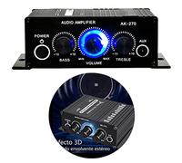 Qcwwy Mini Amplificateur 2 Canaux, Conception Compacte en Aluminium, Son Propre pour la Maison de Voiture, Parfait pour Les Amateurs d'