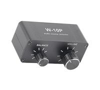 Qcwwy Mini Contrôleur de Volume Audio Stéréo Amplificateurs Micro-ondes RF Boîtier de Commutation Stéréo avec Alliage d'aluminium Solide avec Sortie Jack 3,5 Mm pour DVD, CD, Téléviseurs, Téléphones,