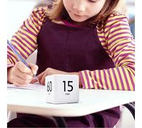 Qcwwy Minuterie de Cuisine Mécanique, Forme de Cube ABS, Compte à Rebours de 15 à 60 Minutes pour la Cuisine, Le Sport et Le Fitness (White)