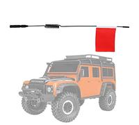 Qcwwy Model Toys Accessoires de Modèle de Voiture, Antenne Flexible sur Chenilles Rc avec Drapeau pour Modèles de Voitures SCX10 9004, Ligne de Signal de 29 Cm pour Installation sur Le Toit (Rouge)
