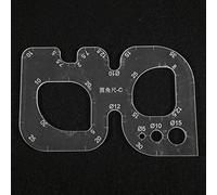 Qcwwy Modèle de Bricolage en Cuir Acrylique, Modèles de Coin de Couture Outil de Positionnement du Cuir Coin Rond Règle de Couture Pochoir Coin Trou Modèle de Couture(C (règle d'angle Rond))