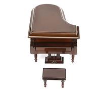 Qcwwy Modèle de Piano Miniature, Instrument de Musique en Bois avec Mouvement Musical, pour Maison de Poupée, Modèle de Maison, Jouets pour Enfants, Décoration de Meubles de Salon