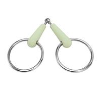 Qcwwy Mors de Filet Cheval en Acier Inoxydable Enveloppé de Caoutchouc Anneau Lâche Mors de Bouche de Cheval pour L'entraînement Mors D'équitation Anneau de Cheval en Acier Inoxydable