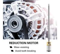 Qcwwy Moteur D'engrenage CC pour les Bras Mécaniques et les Jouets électroniques - Grand Moment de Force, Basse Vitesse, 6 / 12V (6v 500 tr/min)