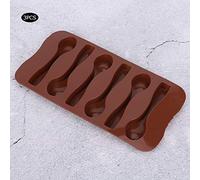 Qcwwy Moule à Chocolat 3 Pièces Moule de Fabrication de Cire en Silicone 3D en Forme de Cuillère à Chocolat Antiadhésif Simple Démoulage Multifonction Lavable au Lave-vaisselle Outil de Décoration de