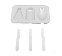 Qcwwy Moules à Glace en Acier Inoxydable, Machine à Sucettes Glacées Réutilisable 3 Cavités avec Couvercle et Bâtonnets for Yaourt glacé et Glaces Maison