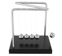 Qcwwy Newton Cradle Balance Balls, Jouet de Bureau Scientifique à Base en Bois avec 5 Balles Solides pour Outils D'enseignement de la Psychologie et Décoration de la Maison