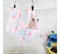 Qcwwy Niche Suspendue en Peluche avec Crochets pour Petits Animaux, | Cage hamac adaptée au lapin, écureuil, hamster, 3 tailles