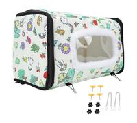 Qcwwy Nichoir d'hiver Chaud et Confortable, Cage-lit en Coton, Hamac Suspendu, Abri, Nid Douillet pour Perruches Ondulées, Calopsittes, Aras, Perroquets Gris du Gabon et amazones. (L)