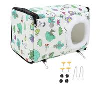 Qcwwy Nichoir d'hiver Chaud et Confortable, Cage-lit en Coton, Hamac Suspendu, Abri, Nid Douillet pour Perruches Ondulées, Calopsittes, Aras, Perroquets Gris du Gabon et amazones. (M)