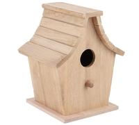 Qcwwy Nichoir en Bois, Nichoir à Oiseaux Suspendu pour Petits Oiseaux, Conception en Bois Durable avec Support, Espace de Nidification Extérieur Idéal pour Hirondelle, Moineau, Pinson et