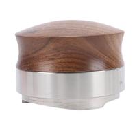 Qcwwy Niveleur de Poudre de café de 58 Mm, Base en Acier Inoxydable, Poignée en Bois de Noyer, Presse à café Réglable, Marteau, Distributeur de café, Doseur pour Machine à café à Tête