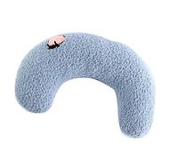 Qcwwy Oreiller pour Chat, Coussin Doux en Polaire en Forme de U pour Animaux de Compagnie pour Le Soulagement des Articulations et Le Confort pour Dormir et Voyager (Blue)