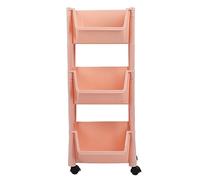 Qcwwy Organisateur de Rangement Roulant Compact Chariot Utilitaire Mobile Étagère à Livres de Rangement Mobile avec Roues Verrouillables Rotation à 360 Degrés pour Bureau, Chambre à Coucher,