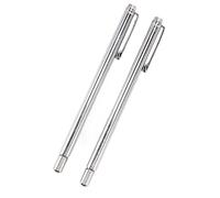 Qcwwy Outil de Ramassage Magnétique Télescopique, 2 Pièces en Acier Inoxydable, Bâton de Détection D'aimant Extensible, Bâton de Ramassage avec Pince à Stylo pour Ramasser des Piè