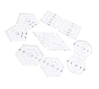 Qcwwy Outils en Tissu Règle Triangulaire Hexagonale avec échelle Miroir pour Gauchers Droitiers Patron de Couture Dessin Coupe 5 Pièces Ensemble de Règles Double Rond Pentagone Accessoires pour