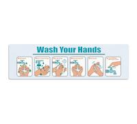 Qcwwy Panneau D'instruction pour le Lavage des Mains, Imperméable | Affiche de lavage des mains facile à décoller et à coller pour les cuisines Guide étape par étape du lavage des mains Bande