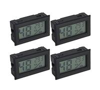 Qcwwy Paquet de 4 Mini Thermomètre Numérique Hygromètre Moniteur d'humidité de la Température Intérieure avec écran LCD pour Serre D'incubateur de Réservoir de Reptiles (TS-804-B)