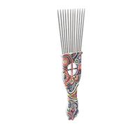 Qcwwy Peigne à Cheveux Professionnel Afro en Acier Inoxydable, Démêle Effort les Cheveux Bouclés pour Femmes et Hommes, Soins Capillaires, Coiffure (Taille fleur K2)