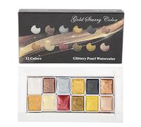 Qcwwy Peinture à L'aquarelle Métallique à Haute Brillance avec Pigments éclaircissants - Sous-pack Solide Nacrée Japonaise pour Manucure Smudge